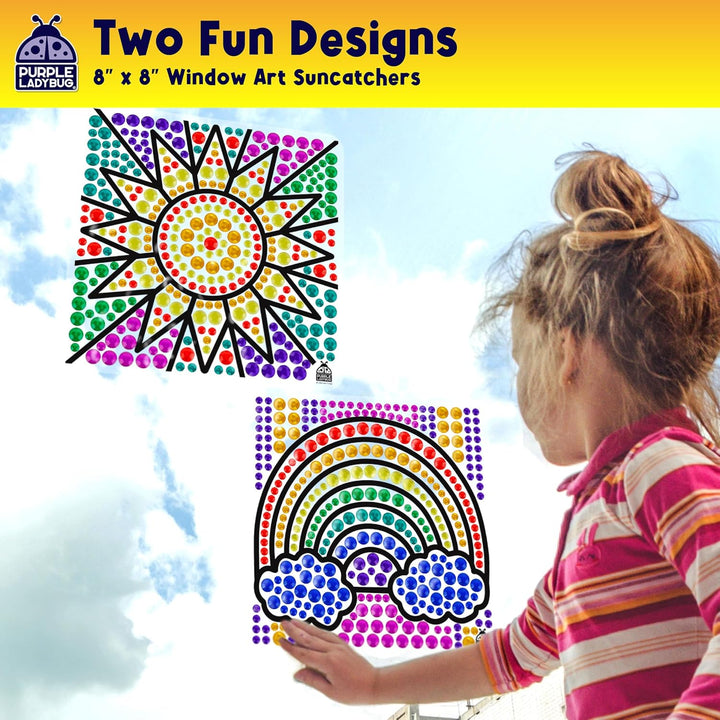 SUNGEMMERS Window Gem Art Suncatcher Kits - Summer Activities for Kids, Birthday Gifts for Girls & Boys, Crafts for Ages 4-10, Fun DIY Art Kit for Kids 6-12