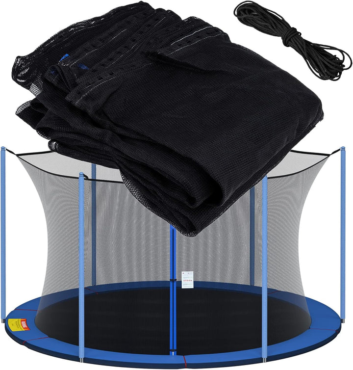 Trampoline Net Replacement for Straight Pole,12Ft 13Ft 14Ft 15Ft round Frame Safety Enclosure Net Uv-Resistant Weather-Resistant Breathable Durable Net with Adjustable Straps(Net Only)
