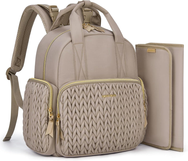 Diaper Bag Small Diaper Backpack Stylish Baby Travel Backpacks with Insulated Pockets, Changing Pad, Stroller Straps