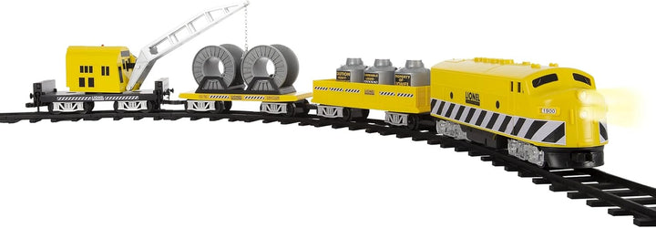 Battery-Operated Construction Toy Train Set with Locomotive, Train Cars, Track & Remote with Authentic Train Sounds, & Lights for Kids 4+