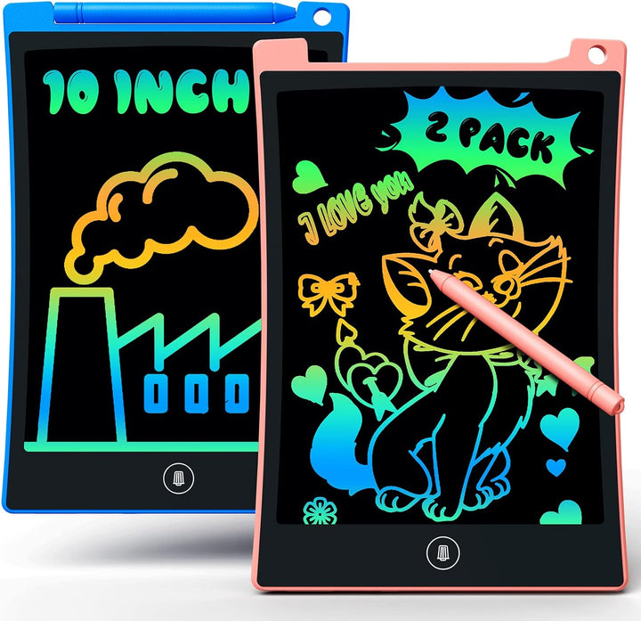 2 Pack LCD Writing Tablet with Stylus, 8.5 Inch Colorful Doodle Board Drawing Pad for Kids, Travel Games Activity Learning Toys, Birthday Gift for Age 3 4 5 6 7 8 Year Old Boys Girls