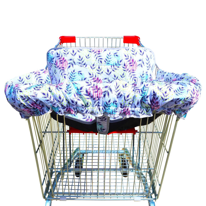 2 in 1 Shopping Cart Cover&High Chair Cover for Restaurant Seat, Grocery Cart Cover for Baby Infant Toddler Girl/Boy Reversible, Machine Washable (Blue)