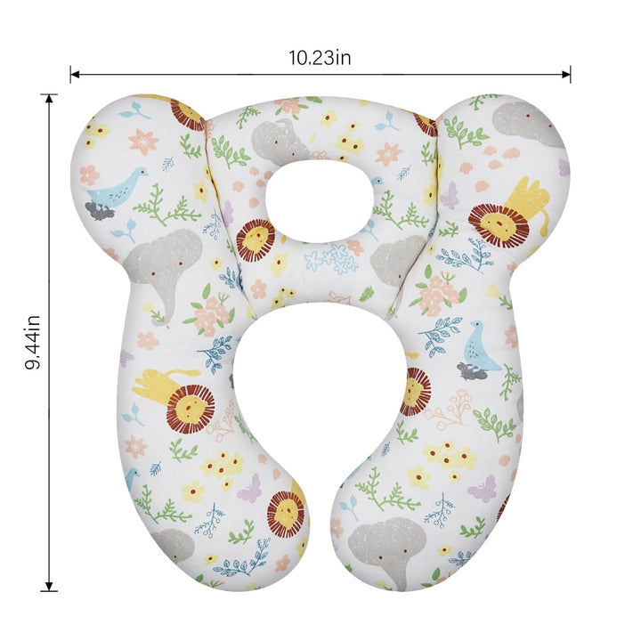 Baby Travel Pillow, Upgrade U-Shape Infant Pillow for Car Seat Pushchair and Stroller, Soft Comfortable Sleep Cushion for Kids Newborn and Toddler -Lion White