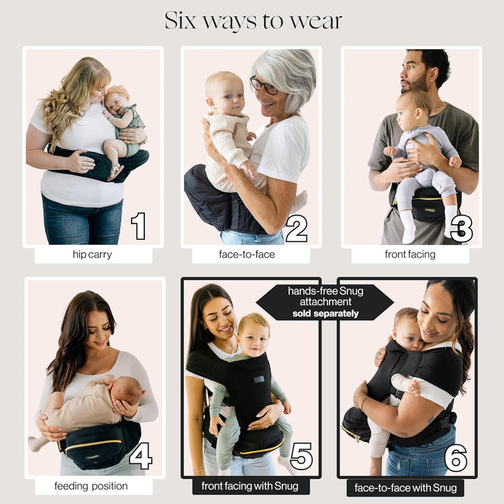 the Original Premium Quality Hip Seat Carrier – Safety-Certified Baby & Toddler Carrier with Secure Safety Buckles, No-Flimsy-Foam Design, Storage Pockets & Nursing Pillow. 0–3 Yrs