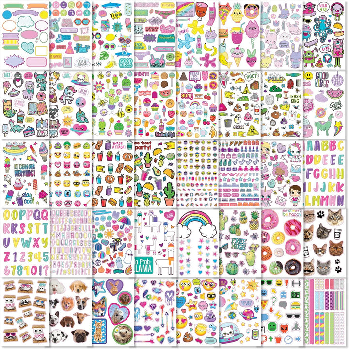 1000+ Ridiculously Cute Stickers for Kids - Fun Craft Stickers for Scrapbooks, Planners, Gifts and Rewards, 40-Page Sticker Book for Kids Ages 6+ and Up