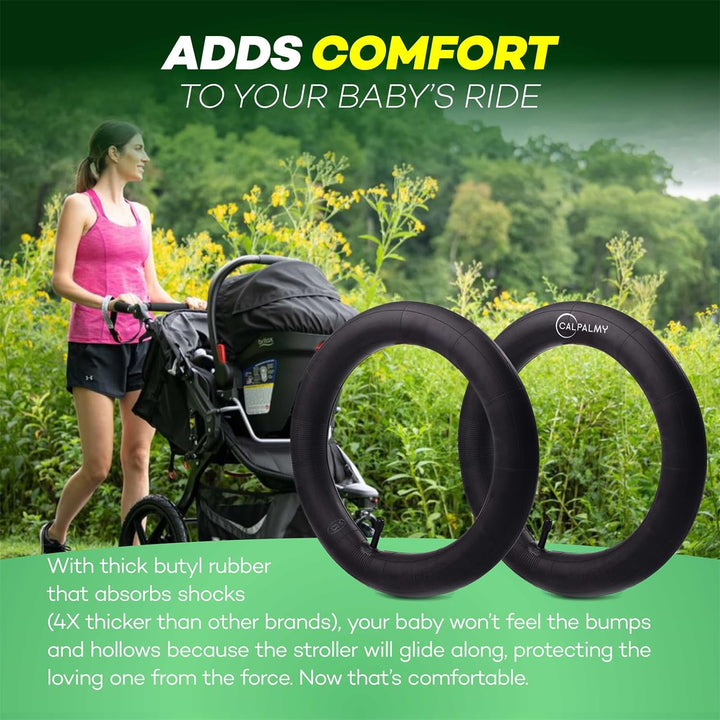 16'' X 1.5/1.75/1.95/2.125 Back Wheel Replacement Inner Tubes (2-Pack) Compatible with Graco Click/Go Jogging/Bob Revolution Se/Pro/Flex/Su - Made from Bpa/Latex Free Butyl Rubber