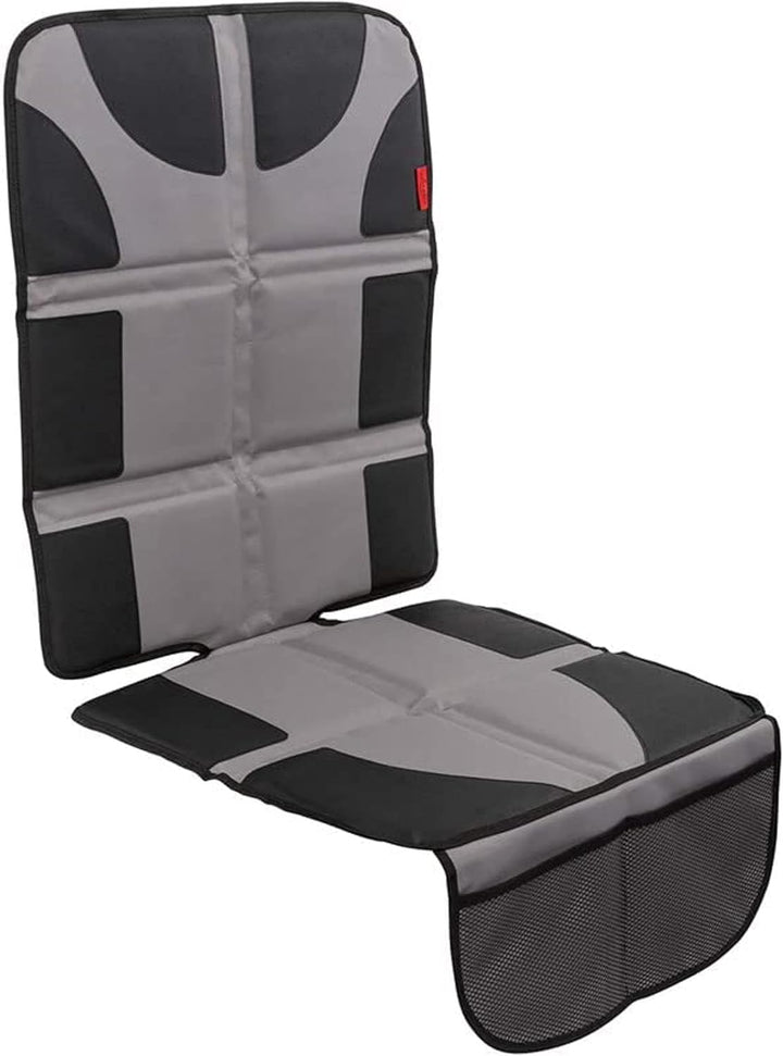 Car Seat Protector for Baby Car Seat - Thick Padding - Seat Protector under Baby Car Seat with 2 Mesh Storage Pockets - Black Waterproof Baby Car Seat Protector - Non-Slip Padded Backing