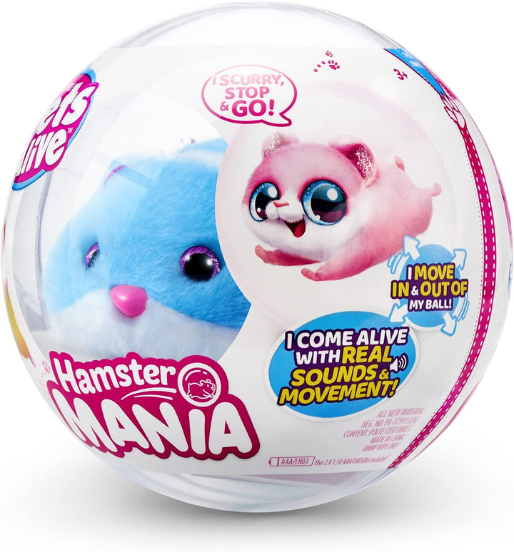Hamstermania (Blue) by  Hamster, Electronic Pet, 20+ Sounds Interactive, Hamster Ball Toy for Girls and Children