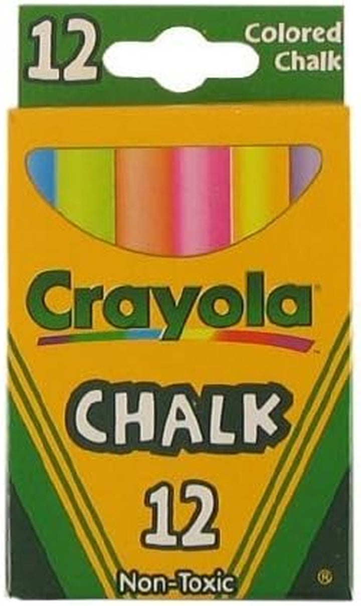 Non-Toxic White Chalk(12 Ct Box)And Colored Chalk(12 Ct Box) Bundle