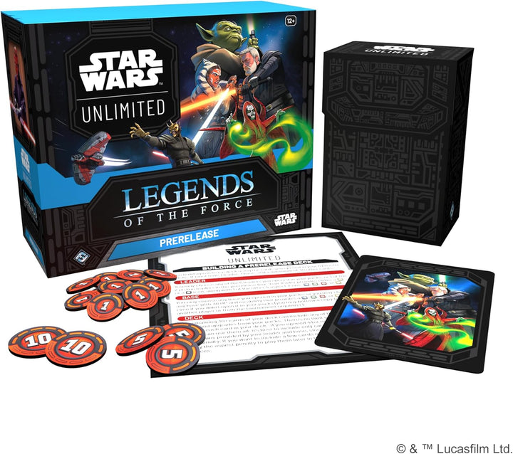Star Wars: Unlimited TCG Legends of the Force PRERELEASE Box - Includes 6 Booster Packs & Exclusive Promo Cards, Ages 12+, 2+ Players, 20 Minute Playtime, Made