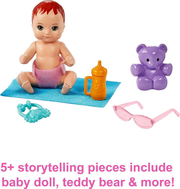Skipper Babysitters Inc Playset with Doll, Stroller, Baby Doll & 5 Accessories, Remove Stroller Seat for Carrier
