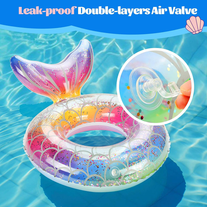 Inflatable Swimming Ring, Cute Pool Float Tube Decorations Swim Tubes Outdoor Pool Beach Water Floats Party Supplies Floaties