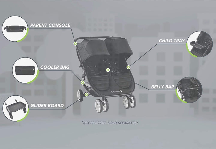 Belly Bar Black - Compatible with City Mini GT2 Double Stroller