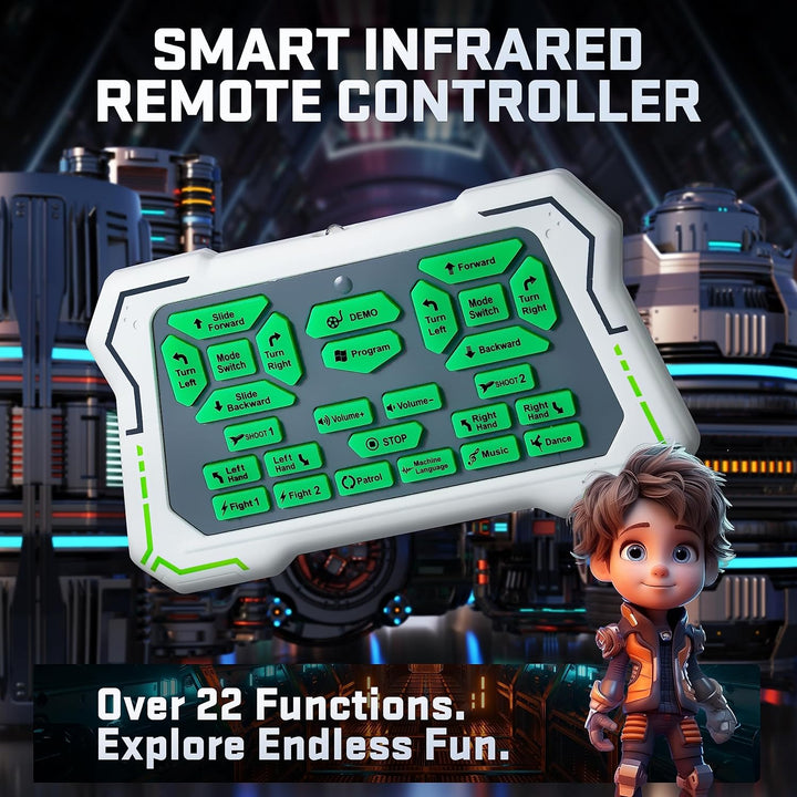 TR300 Robot Toys for Kids - Smart Programmable, Dancing Remote Control Emo Robot with 22 Actions, Supporting 78 Changing Expression, for Kids, 3 4 5 6 7 8 Year Old Boy Birthday