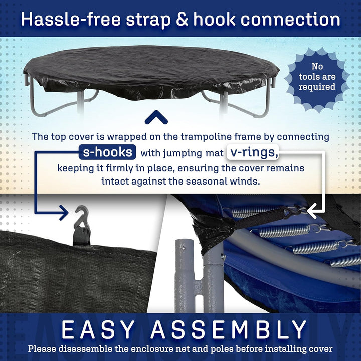 Machrus  Trampoline Weather Cover - 7.5FT 8FT 10FT 11FT 12FT 13FT 14FT 15FT 16FT 17FT 8X14FT 9X15FT 10X17FT -Weather-Resistant Trampoline Protective Cover