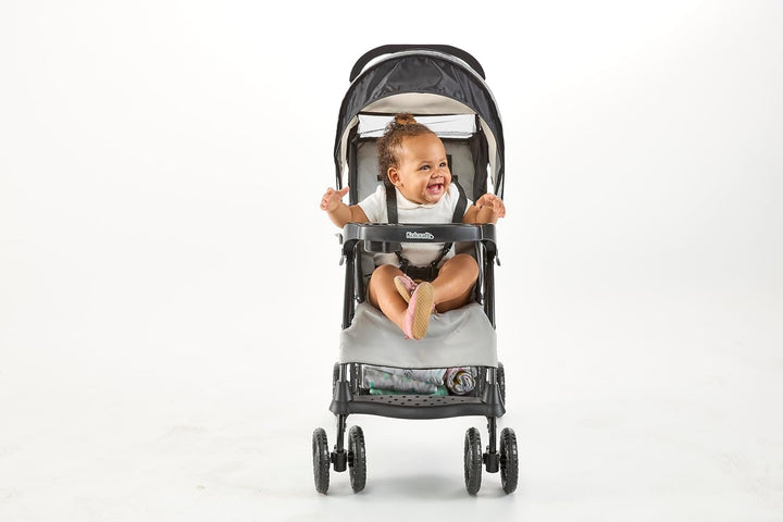 Cloud plus Lightweight Umbrella Stroller for Toddlers with Reclining Seat, Large Storage Basket, Canopy, Infant & Parent Trays, Compact Fold for Summer Travel, Durable Frame, Slate Gray