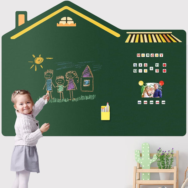 Magnetic Wall Decal for Kids, 35"X47" Self Adhesive Magnetics Chalkboard Wall, Magnetic Wallpaper Stickers Board with Wipe Cloth, Stickers Etc. for Kids Playroom, School, Home Decor.