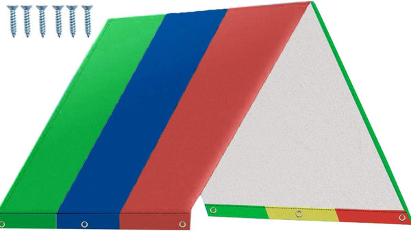 Swing Set Replacement Tarp- 52" X 90" Kids Playground Roof Canopy, Replacement Sunshade Waterproof Trap Cover for Children Outdoor Sunproof (Green Blue Red)