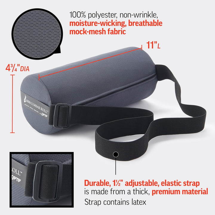the Original Mckenzie Lumbar Roll – Usa-Made Low Back Lumbar Support for Office Chair & Car Seat Back Support Cushion. the Preferred Lumbar Pillow by Physical Therapists - Standard Density