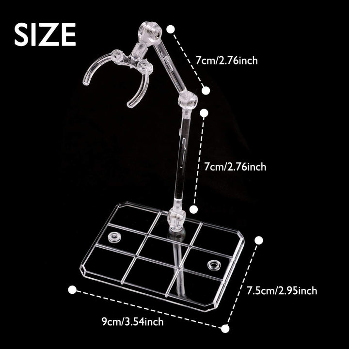 Action Figure Stand, 10Pcs Assembly Action Figure Display Holder Base Doll Model Support Display Stand Compatible with HG RG SD SHF Gundam 1/144 Toy Clear
