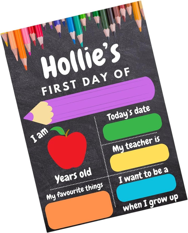 Personalized First and Last Day of School Chalkboard Sign, Custom Back to School Board for Kindergarten, Fun and Memorable, Perfect for Capturing Special Moments