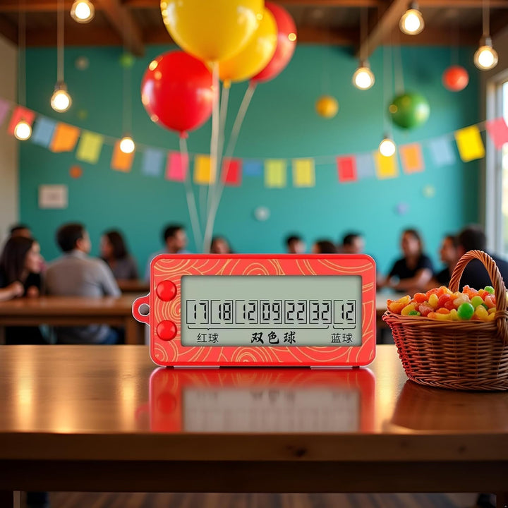 Red Fortune Lottery Machine,Electronic Random Number Generator for Bingo, Prize Draws and Party Games,Portable Digital Display and Selector Tool,Event Gaming Equipment, Party Supplies Accessories