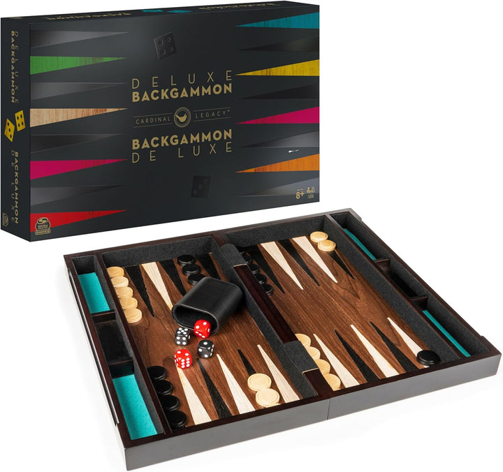 , Cardinal Legacy Deluxe 200-Piece Poker Set, Premium Dual-Toned Poker Chips in Wooden Storage Case, 2-10 Players, for Ages 10 & Up