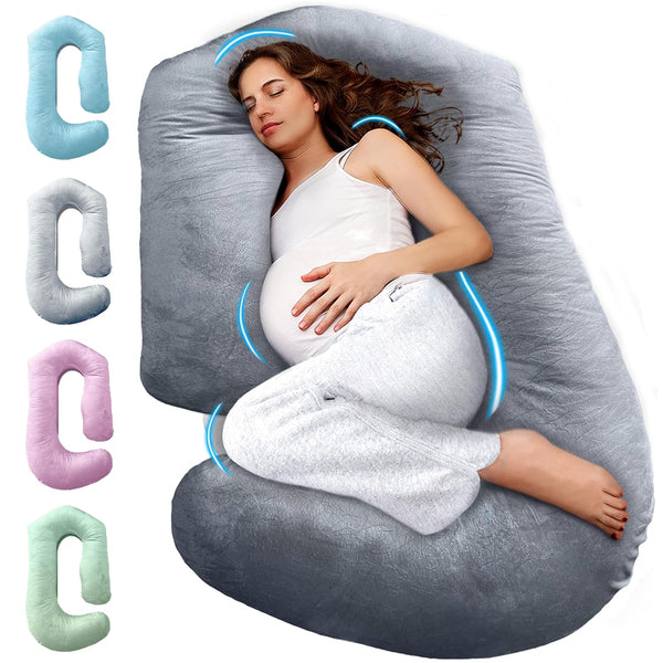 Pregnancy Pillows for Sleeping - V C U Shaped 57Inch Full Body Pillow with Removable Washable Cover, Cooling Maternity Pillow for Pregnant Women, Support for Back Belly Legs Hip