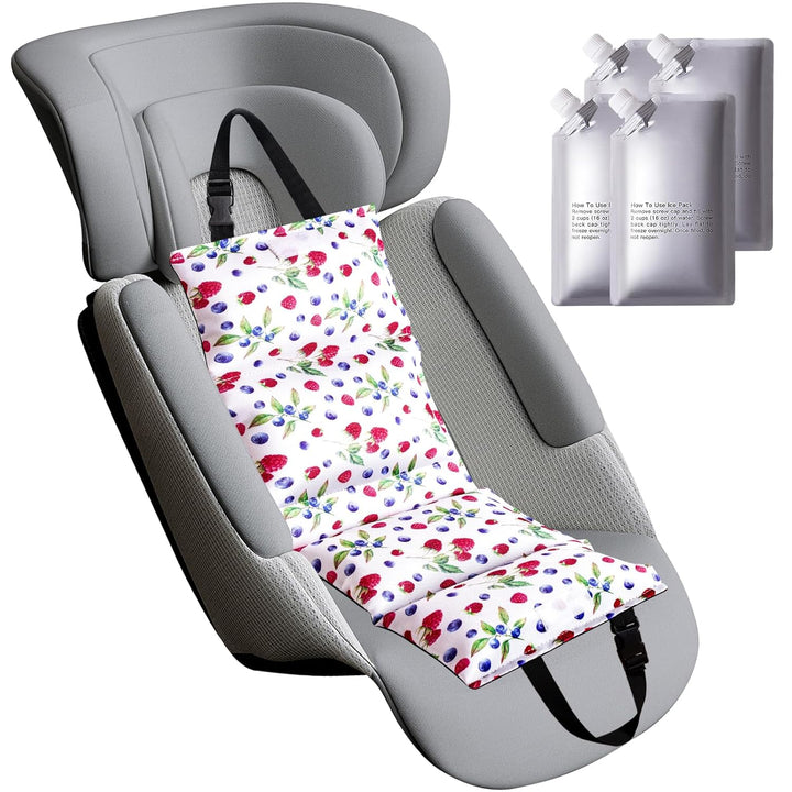 Car Seat Cooling Pad, Baby Stroller Cooling Pad - Insulated Cushion with Ice Pack for Heat, Multifunctional Cooler for Kids, Adults and Pets, Comfortable & Durable Summer Seat Liner Cooling Cover