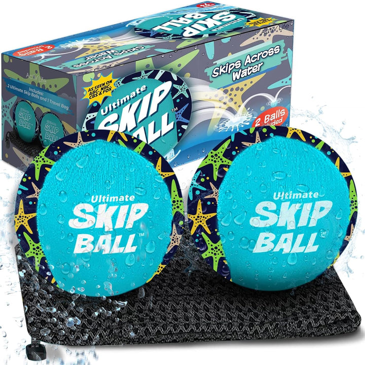 the Ultimate Skip Ball – Water Bouncing Ball (2 Pack) Create Lasting Memories with Your Friends & Family at the Beach, Lake or Pool - Great for All Ages