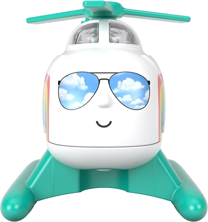 Fisher-Price GYV67 Rainbow Harold Push-Along Toy Helicopter for Preschool Kids Ages 3 Years and Up, Multicolor, 4.0 Cm*4.0 Cm*8.5 Cm