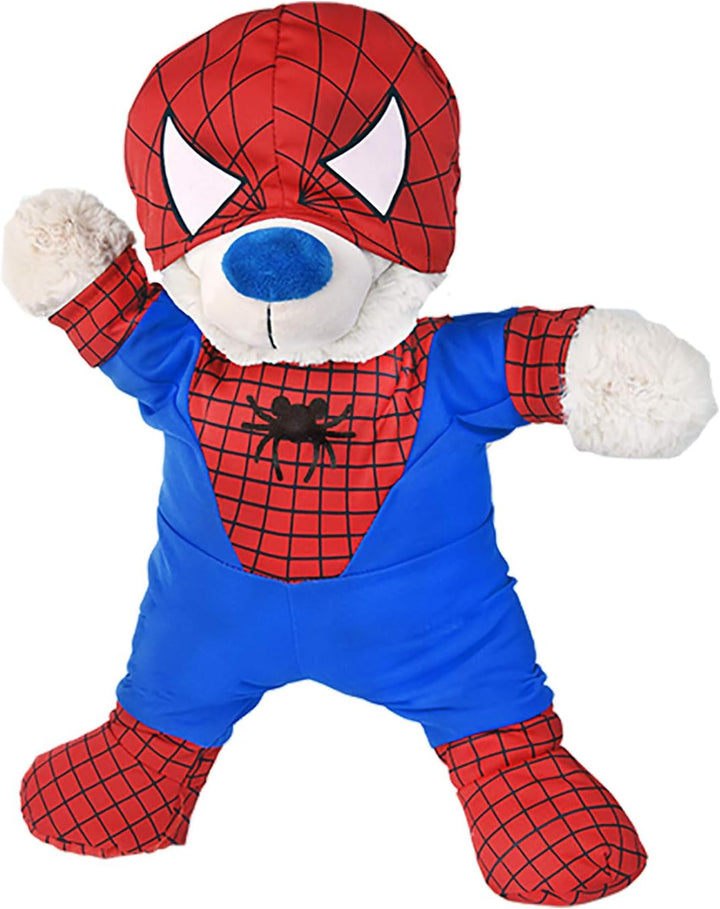 Spidey Teddy Spider Superhero Outfit Teddy Bear Clothes Fits Most 14" - 18" Build-A-Bear and Make Your Own Stuffed Animals
