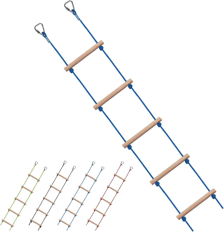 Kids Climbing Rope Ladder, Hanging Ladder for Swing Accessories (2 Hooks)
