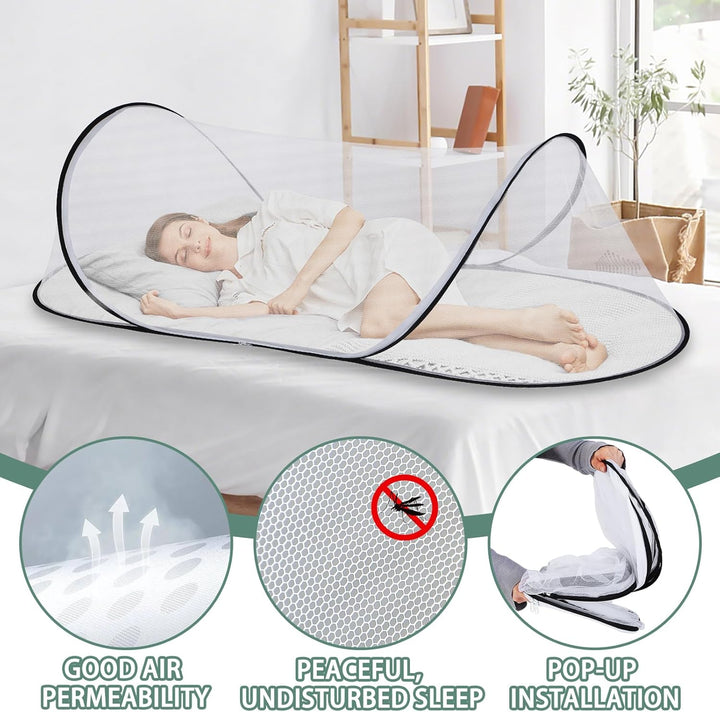 78.7 X 31.5 X 23.6 Inch Large Pop up Mosquito Net, Collapsible Portable Mosquito Tent, Suitable for Adult Baby Bedroom, Outdoor Camping Use