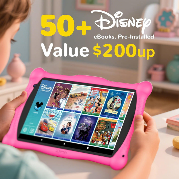 7" Disney Kids Learning Tablet Bundle - Headphones, Stylus & Bag, Pre-Installed Disney Storybook (Value $200) & Teacher-Approved Apps, Parental Controls, Ideal for Education - Pink