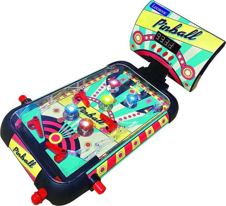 Batman Electronic Pinball Machine, Fun Sounds and Light Effects, 5 Obstacles, Works with 3 LR14 Batteries, Black/Yellow, JG610BAT