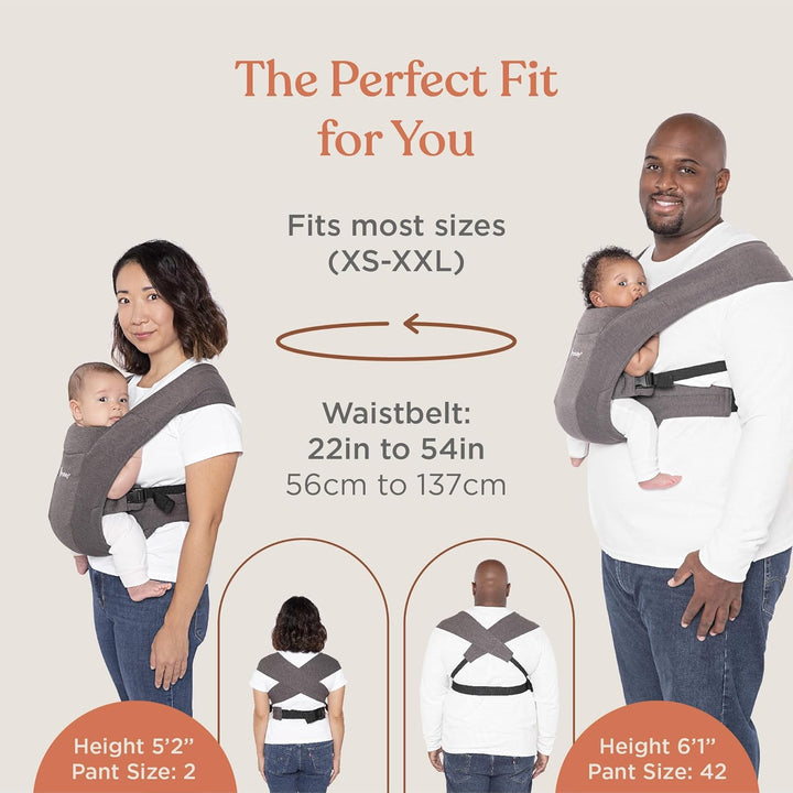 Embrace Baby Carrier Newborn to Toddler - Breathable Baby Carriers for Summer - Cozy Essentials (7-25 Pounds), Ponte Knit, Cream