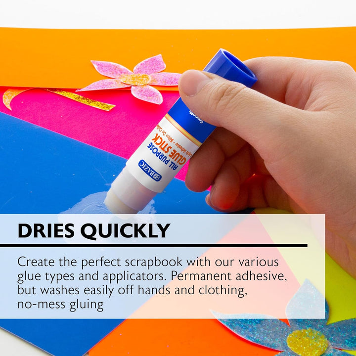 BAZIC Premium Glue Stick 8G/0.28 Oz.,White Glue Sticks, Multi-Purpose Acid Free, for Photos Paper Art Craft at School Home Office (4/Pack), 1-Pack