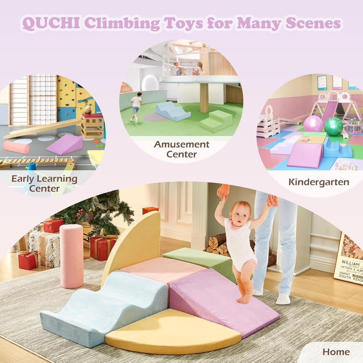 Climbing Toys for Toddlers, Toddler Climbing Toys Indoor, 7-Piece Soft Foam Climbing Blocks Set, Toddler Playtime Corner Climber Indoor Foam Play Gym for Climbing Crawling and Sliding