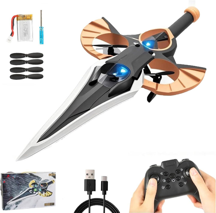 Remote Flying Sword - 3-Speed Control, 2025 New Stunt Flying Sword, 360 Stunt Rollingt Easy to Flying RC Glider, Gift for Teens & Adults (Finger Control-Copper)