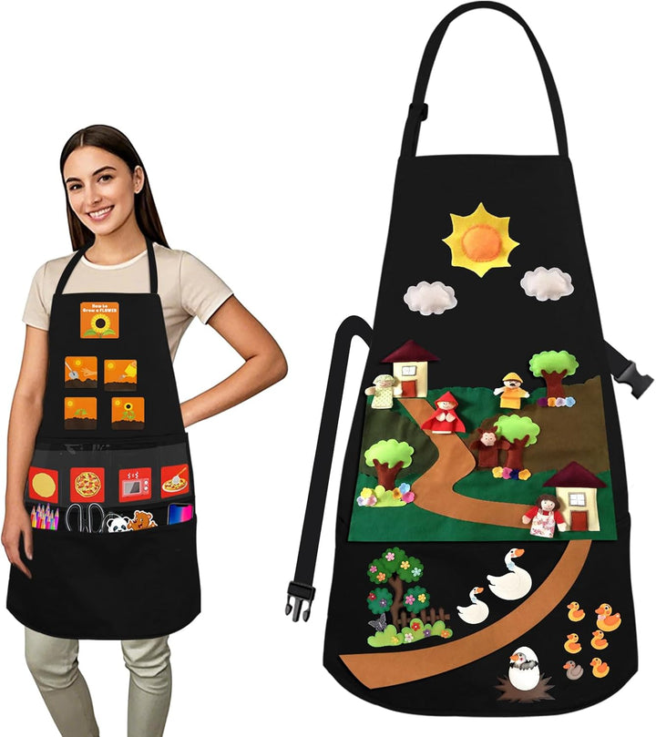 Foldable Felt Board - Double-Sided Flannel Story Board for Preschool Learning, Interactive Storytelling & Play | 13" X 12" Portable Felt Play Board for Home & Classroom Use
