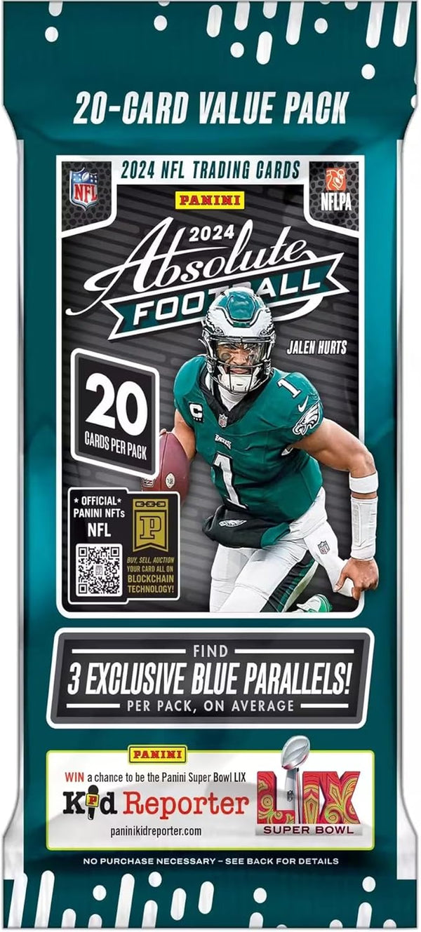 2024  Absolute Football NFL 20 Card Jumbo Value Trading Card Pack