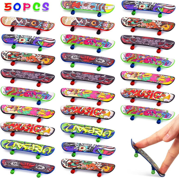 50PCS Mini Finger Skateboards, Finger Boards Toy Mini Skateboard for Kids Party Favors, Birthday Goodie Bag Stuffers, Classroom Prizes Exchange Gifts
