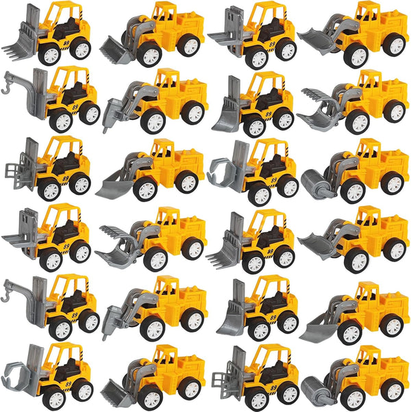 24 Pcs Mini Construction Vehicles,Pull Back Engineering Vehicles,Play Figure Vehicles Toys for Birthday Party Favors,Gifts,Rewards
