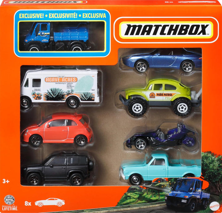 Toy Cars or Trucks 8-Pack, Set of 8 Die-Cast 1:64 Scale Vehicles, Themed Multipack, Including 1 Exclusive (Styles May Vary)