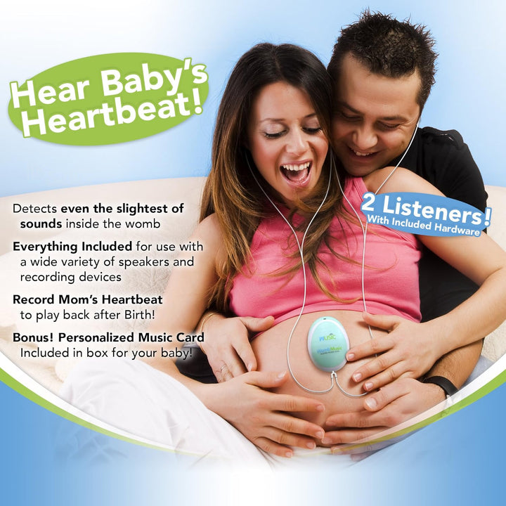 Womb Music Premium Pregnancy Pack by  - Get the Bluetooth Baby Belly Speaker and Baby Heartbeat Monitor in This Great Combo Prenatal Pregnancy Gift Package.
