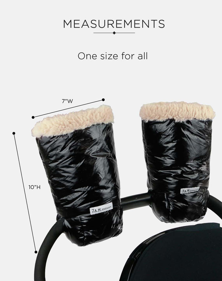 7AM Enfant Stroller Warmmuffs - Polar Hand Warmers with Anti- Freeze, Cold Weather, Water Repellent & Warm Hand Gloves for Pushchair, Pram, Stroller & Car Seat Bar