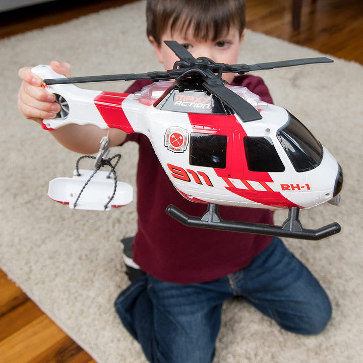 Maxx Action Large Helicopter - Lights and Sounds Vehicle with Motorized Turbine and Spinning Rotors