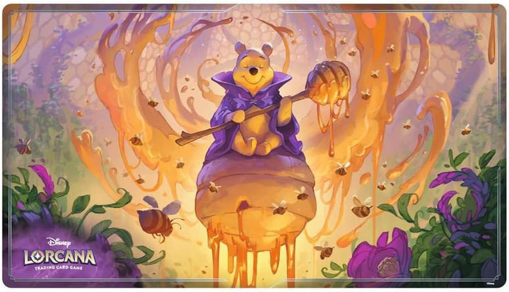 Disney Lorcana TCG Playmat Featuring Winnie the Pooh – Hunny Wizard by John Loren | Protects Cards | Versatile Game, Desk, or Mouse Pad | Durable Non-Slip Surface | Suitable for Ages 8+