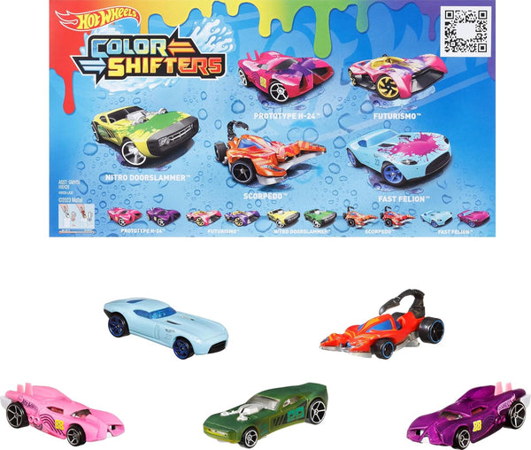5 Car Pack Color Changing Toy Cars Use Warm and Cold Water for Transformation 1:64 Scale Ages 3 and Older Compatible
